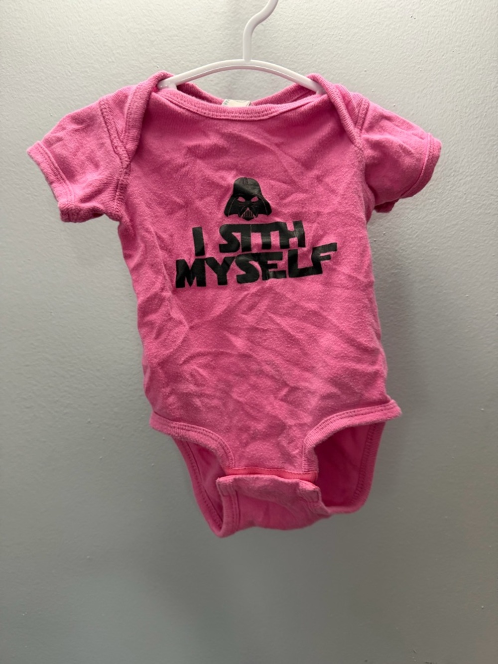 Pink Graphic Baby One-Piece Bodysuit - 'I Sith Myself'